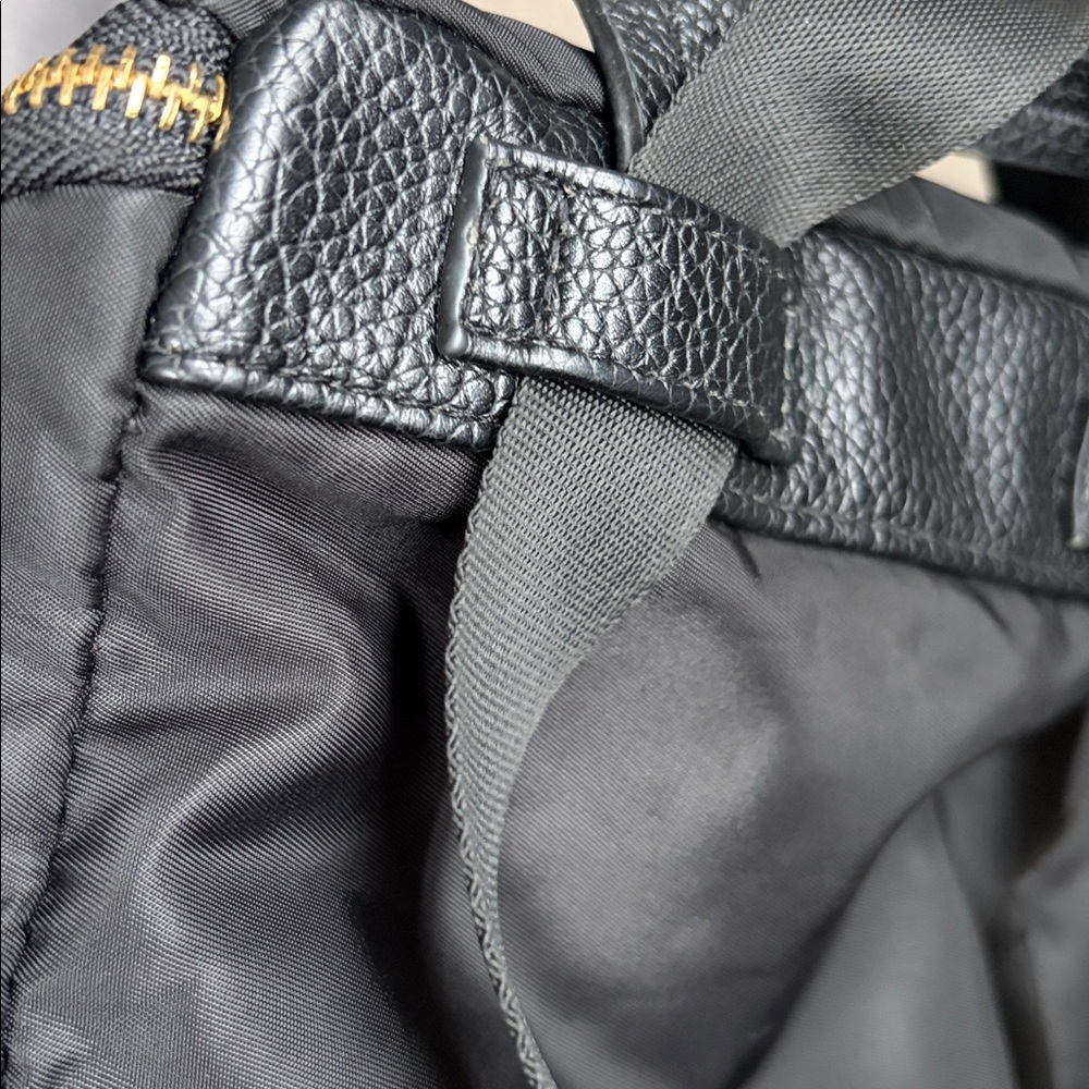 Black Nylon mini Backpack with Gold Zipper A NEW DAY - Picture 5 of 10